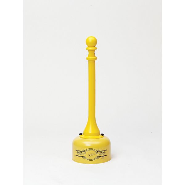 Cigarette Receptacle, 2 gallon, 35 in H, 11 in diameter, Yellow