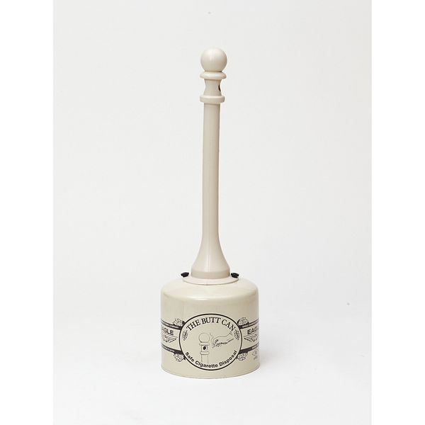 Cigarette Receptacle, 2 gallon, 40 in H, 12 in diameter, Tan