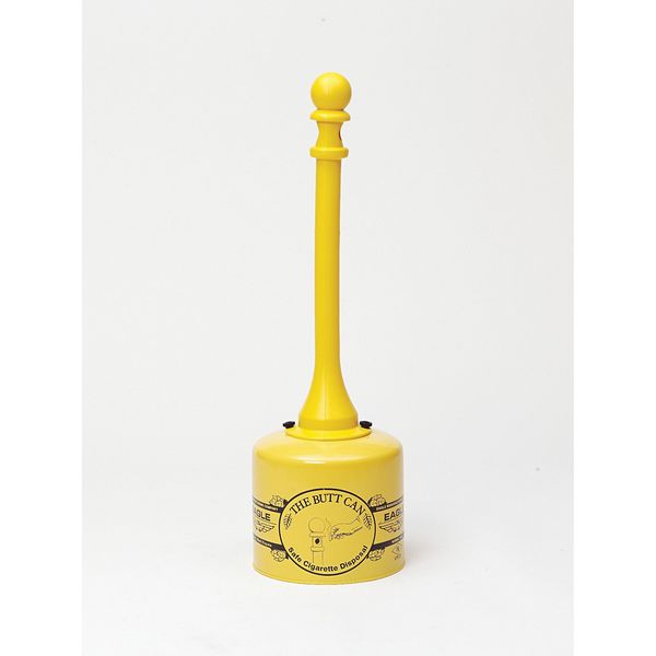 Cigarette Receptacle, 2 gallon, 40 in H, 12 in diameter, Tan