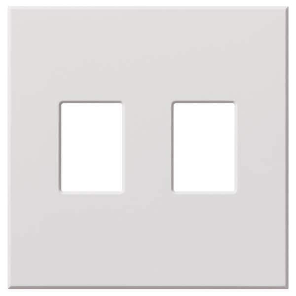 Architectural Wall Plates, Number of Gangs: 2 Plastic, Matte Finish, White
