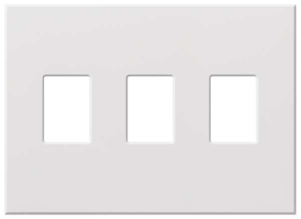 Architectural Wall Plates, Number of Gangs: 3 Plastic, Matte Finish, White