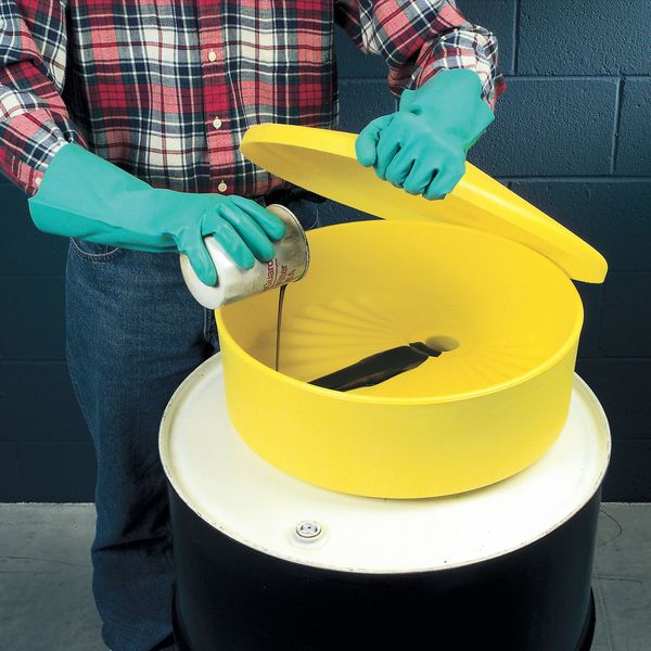 Funnel, No Lid, No Flame Arrester, 18 in x 7 in, 2 in Spout Dia, 2 in NPT, Yellow
