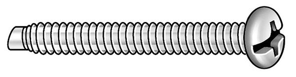 #10-32 x 3/4 in Combination Phillips/Slotted Round Pilot Point Machine Screw, Plain Stainless Steel