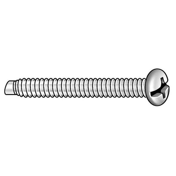 #6-32 x 1/2 in Combination Phillips/Slotted Round Pilot Point Machine Screw, Plain Stainless Steel