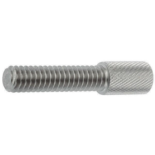 Thumb Screw, #8-40 Thread Size, Round, Plain 18-8 Stainless Steel, 3/8 in Head Ht, 3/8 in Lg