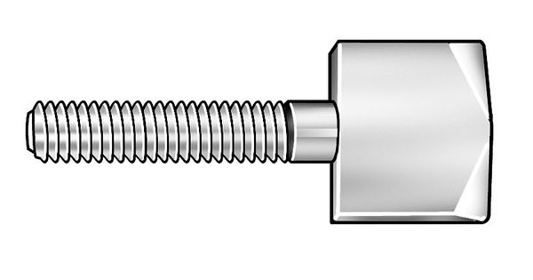 Thumb Screw, #10-32 Thread Size, Wing/Spade, Plain 18-8 Stainless Steel, 1/2 in Head Ht, 1 in Lg