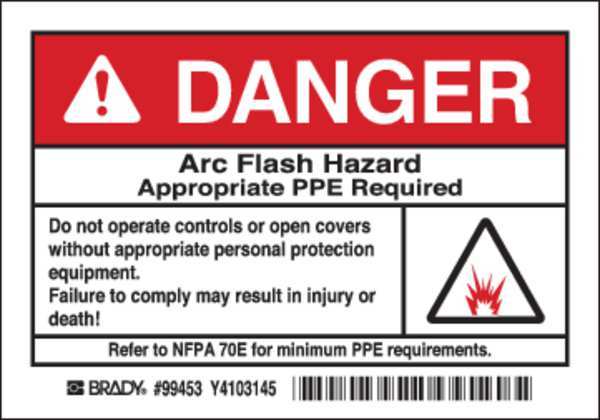 Arc Flash Protection Label, PK5, 99453
