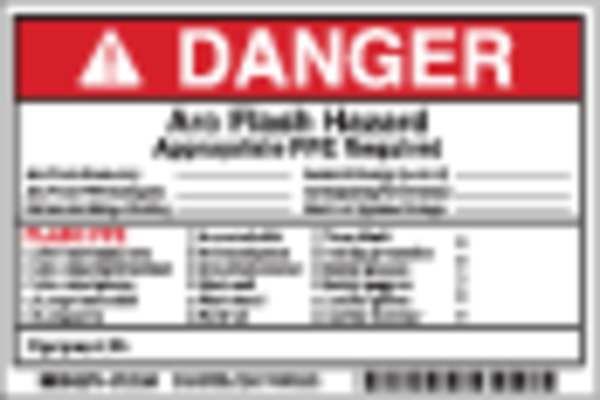 Arc Flash Protection Label, 6 In. W, PK5, 121080