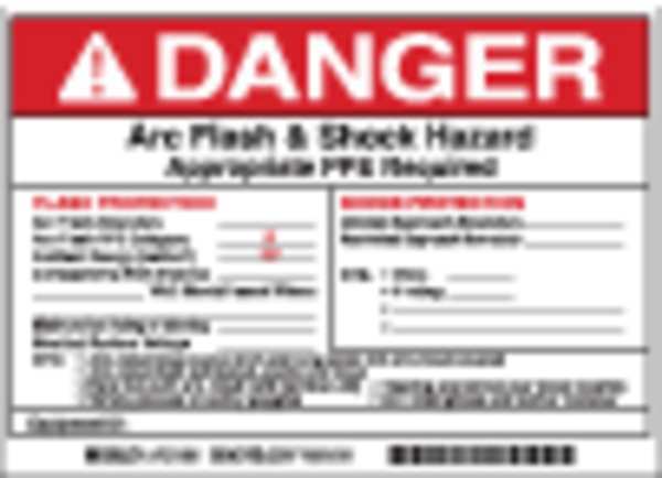 Arc Flash Protection Label, 5 In. H, PK5, 121094