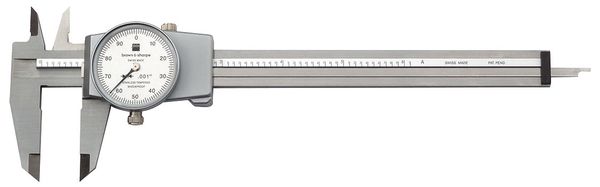 Dial Caliper, 6 In, 0.001 In Grad, White