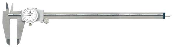 Dial Caliper, 12 In, 0.001 In Grad, White