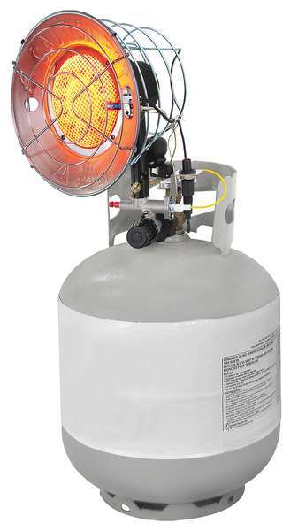 Tank Top Portable Gas Heater, Liquid Propane, 9000 to 15,000 BtuH