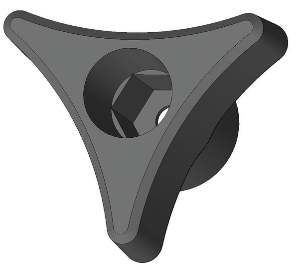 Snap Lock Three Prong Knob, #10 Thread Size, 1-3/4