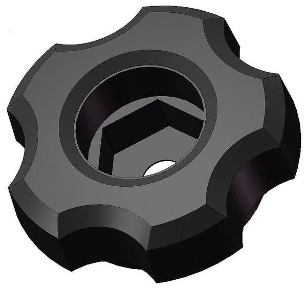 Snap Lock Fluted Knob, #10 Thread Size, 1-3/8