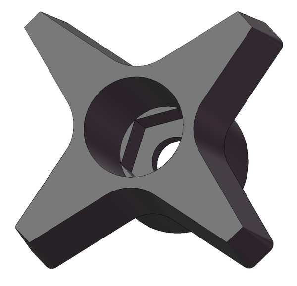 Snap Lock Four Knob, 1/4