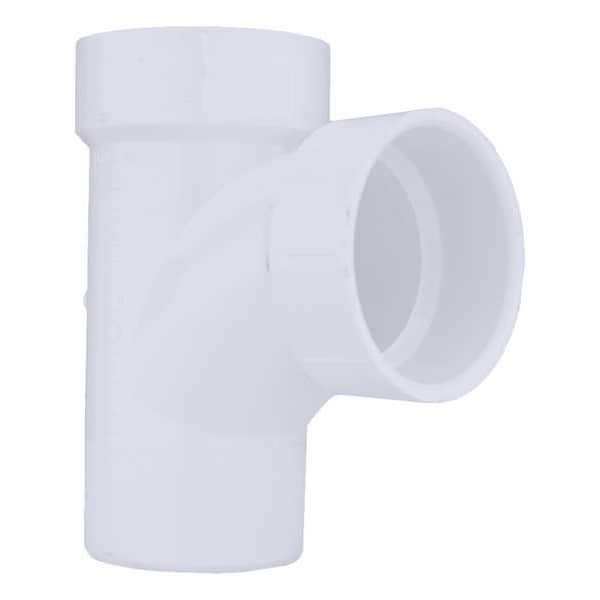 PVC Sanitary Street Tee, Spigot x Hub x Hub, 2 in Pipe Size
