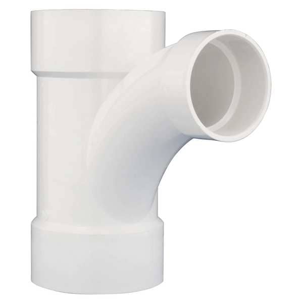 PVC Wye and 45 Degree Elbow, Hub, 6 in x 6 in x 4 in Pipe Size