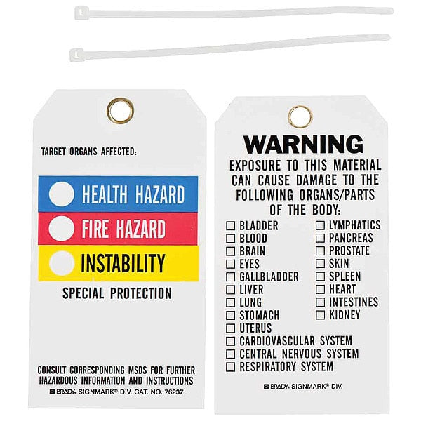 Accdnt Prvntn Tag, Poly, NFPA Diamond, PK25, 76237