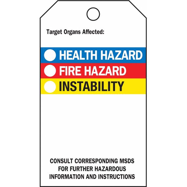 Accdnt Prvntn Tag, Poly, NFPA Diamond, PK25, 76237