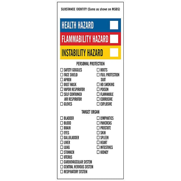 NFPA Label, 8 In. H, 3 In. W, PK500