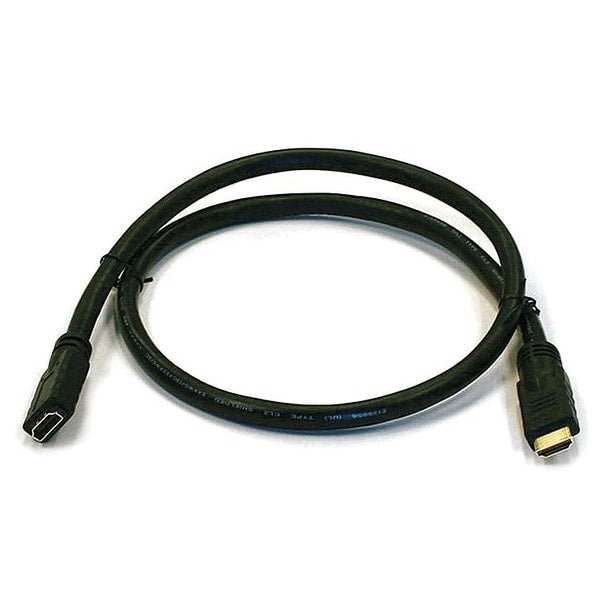 HDMI Extension Cable, Black, 3 ft., 24AWG