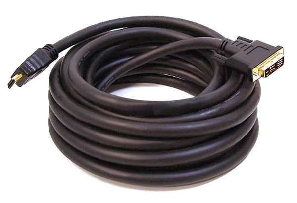 HDMI-DVI Cables, Black, 25 ft., 26AWG