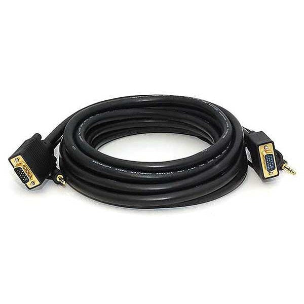 CPU Cord, SVGA/3.5mm Stereo M to M, 15ft