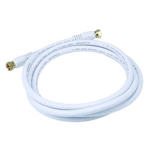 Coaxial Cable, RG-6, 6 ft., White