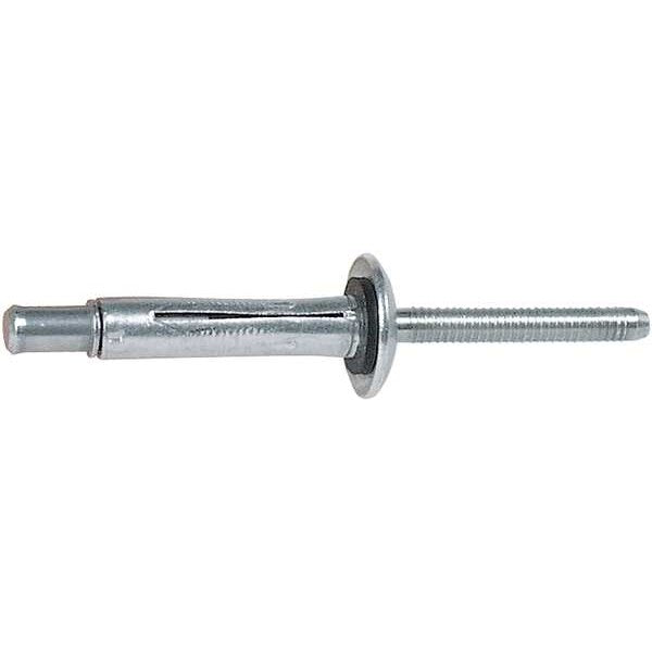 Blind Rivet, Protruding Head, 3/16 in Dia., 1.118 in L, Aluminum Body, 100 PK