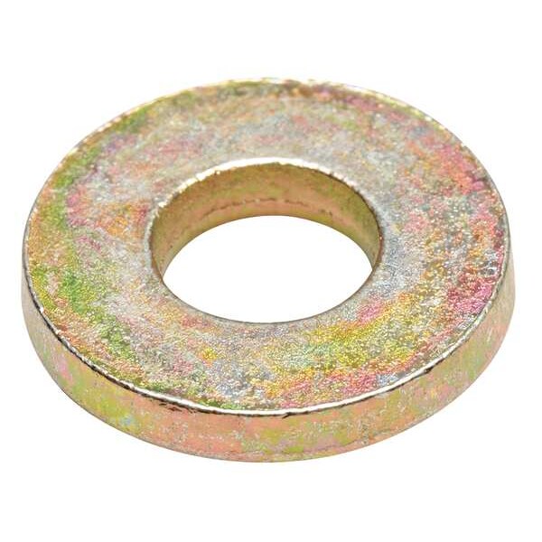 Flat Washer, Fits Bolt Size 3/8 in , Steel Zinc Yellow Finish, 100 PK