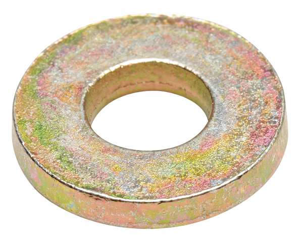 Flat Washer, Fits Bolt Size 5/16 in , Steel Zinc Yellow Finish, 100 PK