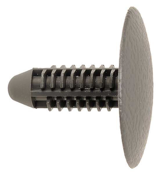 Push-In Rivet, Dome Head, 0.313 in Dia., 20 mm L, Nylon Body, 50 PK