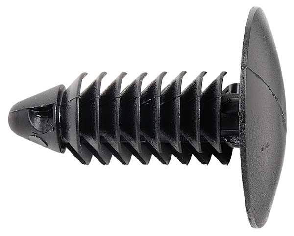 Push-In Rivet, Dome Head, 1/4 in Dia., 13/16 in L, Nylon Body, 100 PK