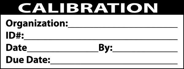 Calibration Labels, 1x2inch, Adhesive