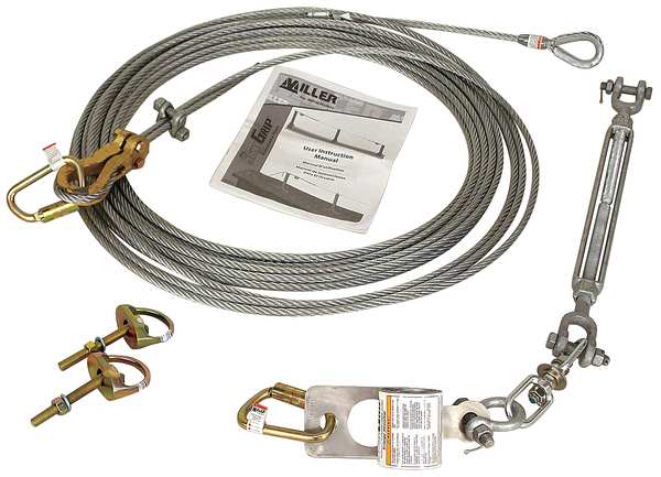 Horizontal Lifeline Kit, 60 ft., 310 lb Weight Capacity