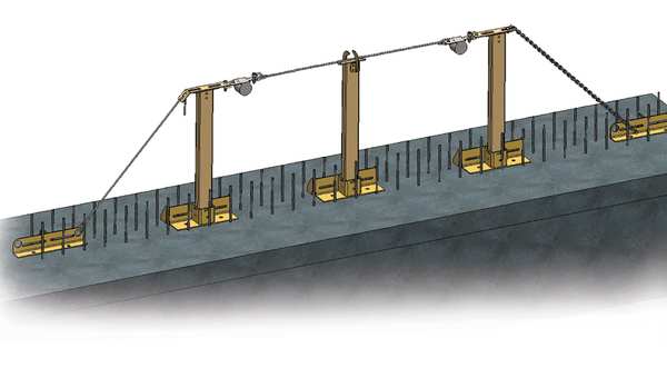 Temporary Horizontal Lifeline, 180 ft, 310 lb Weight Capacity