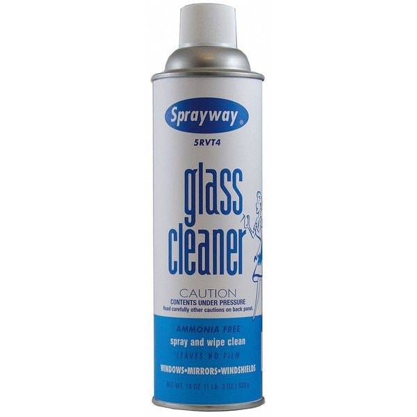 Glass Cleaner, Aerosol Spray Can, 20 oz, Ready to Use, Foam, Ammonia Free, Unscented, White