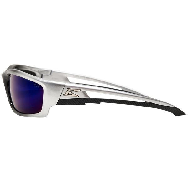 Safety Glasses, Wraparound Blue Mirror Polycarbonate Lens, Scratch-Resistant