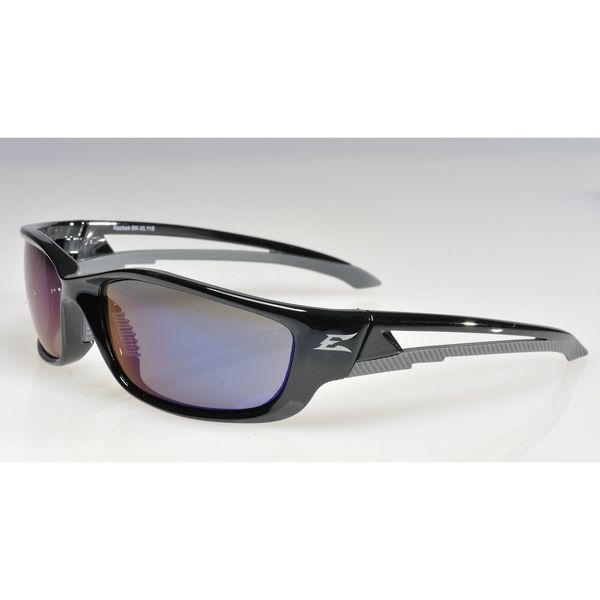 Safety Glasses, Wraparound Blue Mirror Polycarbonate Lens, Scratch-Resistant