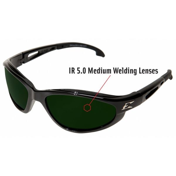 Welding Safety Glasses, Wraparound IR 5.0 Polycarbonate Lens, Scratch-Resistant