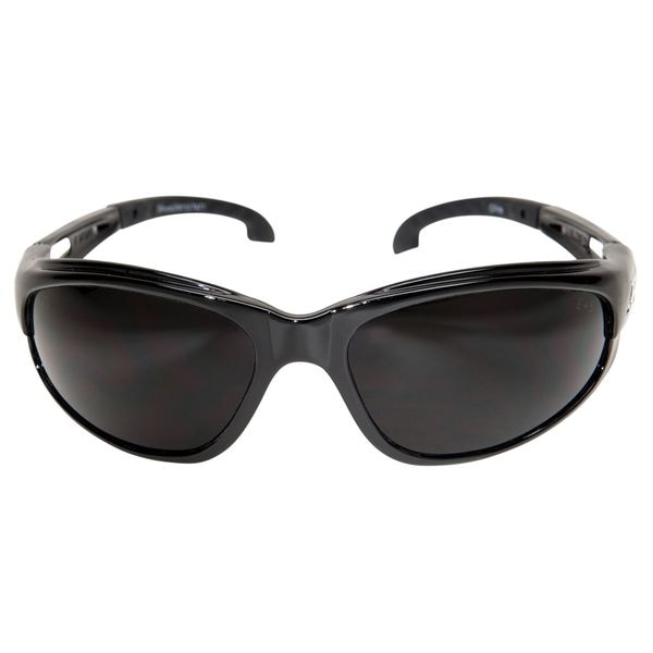 Safety Glasses, Wraparound Smoke Polycarbonate Lens, Scratch-Resistant