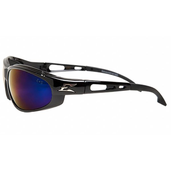 Safety Glasses, Wraparound Blue Mirror Polycarbonate Lens, Scratch-Resistant