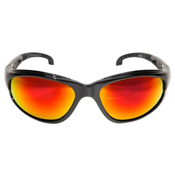 Safety Glasses, Wraparound Aqua Precision Red Mirror Polycarbonate Lens, Scratch-Resistant