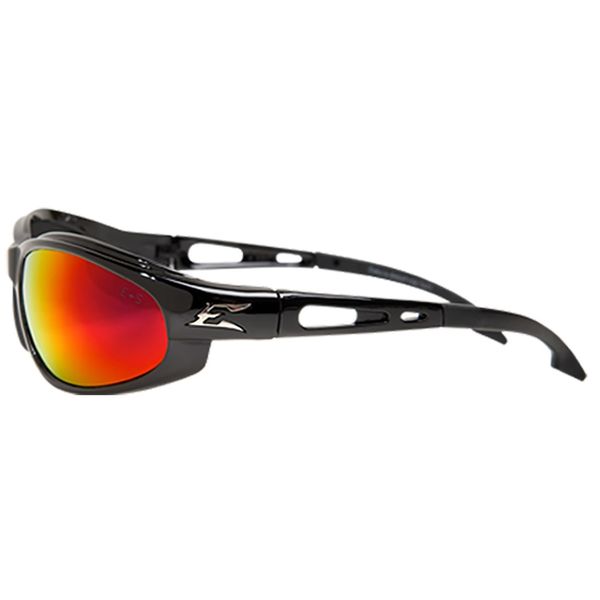 Safety Glasses, Wraparound Aqua Precision Red Mirror Polycarbonate Lens, Scratch-Resistant