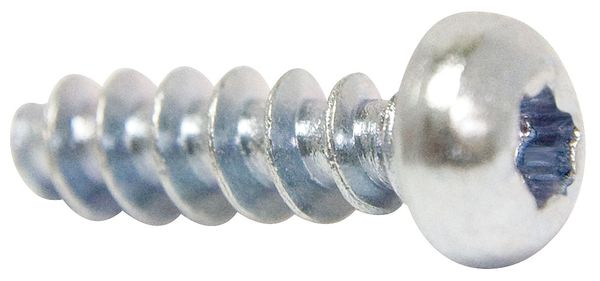 Thread Cutting Screw, M2.2 x 4.40 mm, Trivalent Clear Chromate, Zinc Steel Pan Head Torx Drive