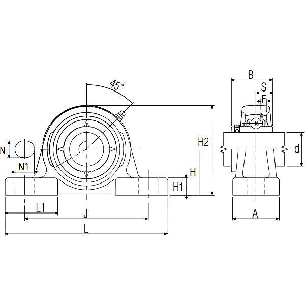 Pillow Block Bearing, Ball, 1/2
