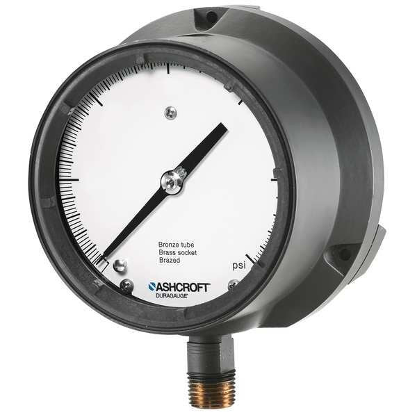 Compound Gauge, -30 to 0 to 60 in Hg/psi, 1/2 in MNPT, Plastic, Black