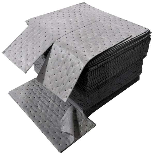 Sorbents, 24 gal. Universal Absorbed, Gray, Polypropylene, 100 PK