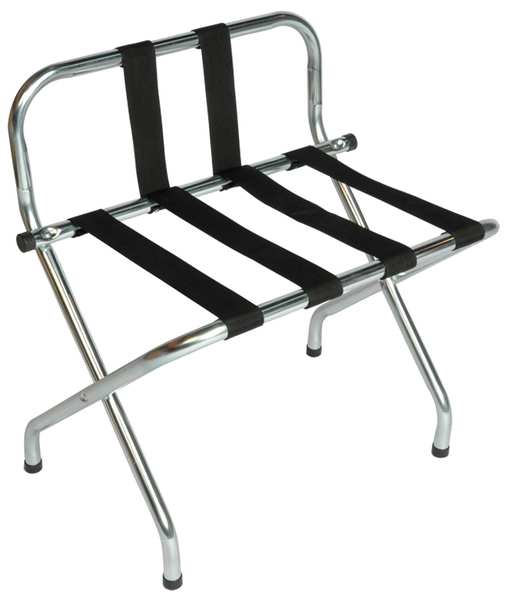 High Back Luggage Rack, w/Back Web, Zinc