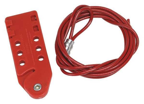 Tab-Cinching Cable Lockout, 10 ft. L, Cable Dia.: 3/16 in